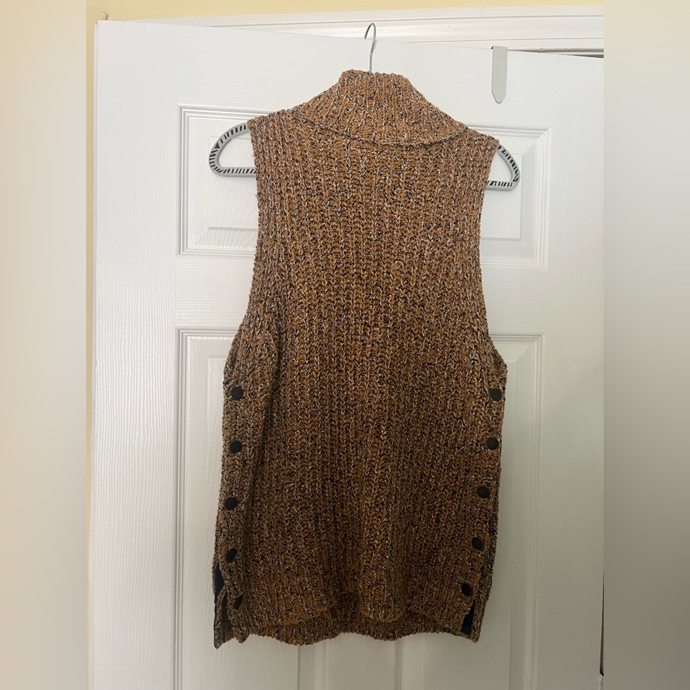 Free People Brown Knit Sleeveless Sweater vest tunic